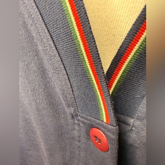 Vintage Laura Gayle Navy Cardigan with Red Buttons - Picture 4 of 5